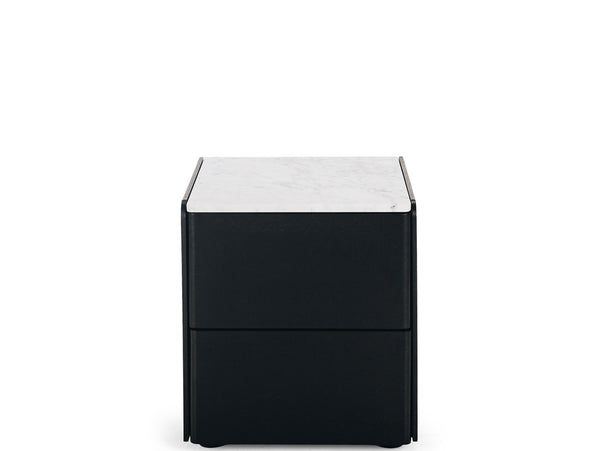 iowa black bedside table marble top