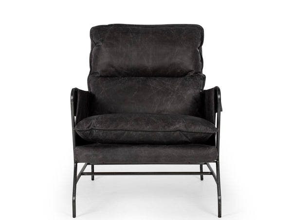rome lounge chair black leather