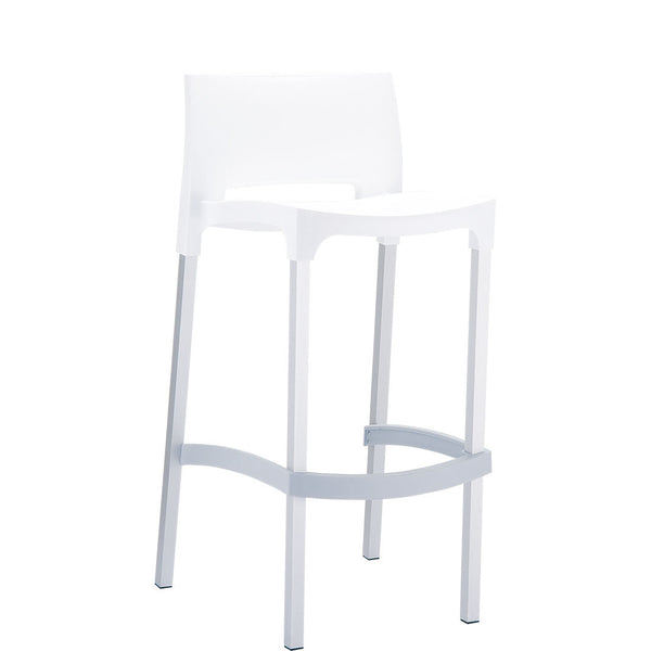 siesta gio commercial bar stool white