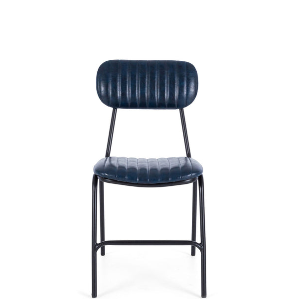 retro dining chair blue p.u 