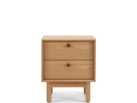 norfix 2 drawer bedside table natural oak