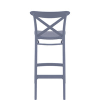 siesta cross outdoor bar stool 75cm dark grey 1