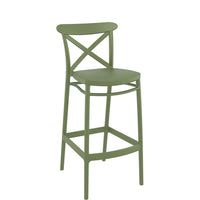 siesta cross bar stool 75cm olive green 2