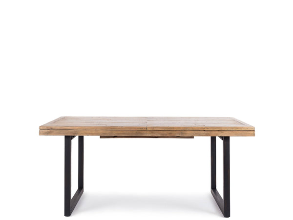 forged extendable wooden dining table 183cm
