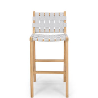 fusion highback wooden bar stool woven grey
