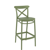 siesta cross outdoor bar stool  75cm olive green 2