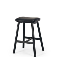 damonte upholstered stool black oak 1