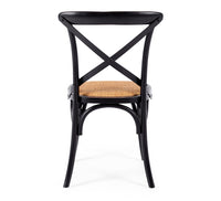 Crossed back wooden chair aged black 4