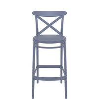 siesta cross outdoor bar stool 75cm dark grey