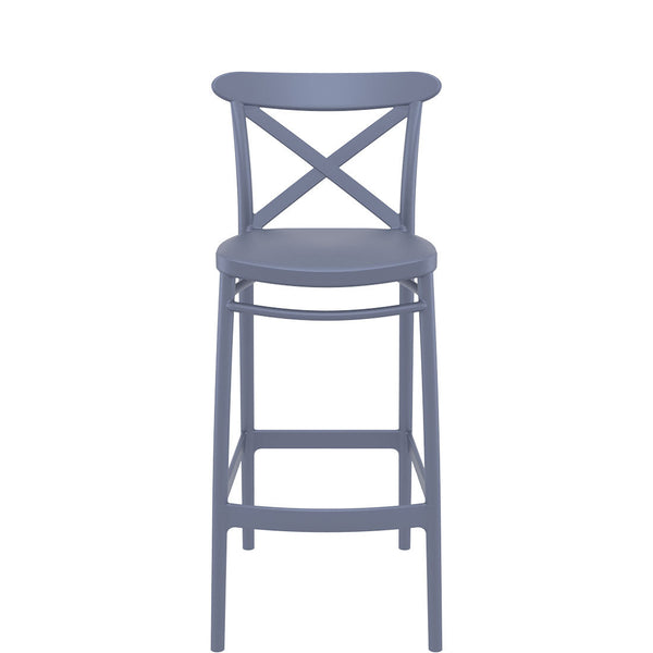 siesta cross bar stool 75cm dark grey