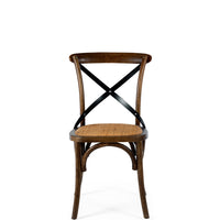 crossed back dining chair deep oak
