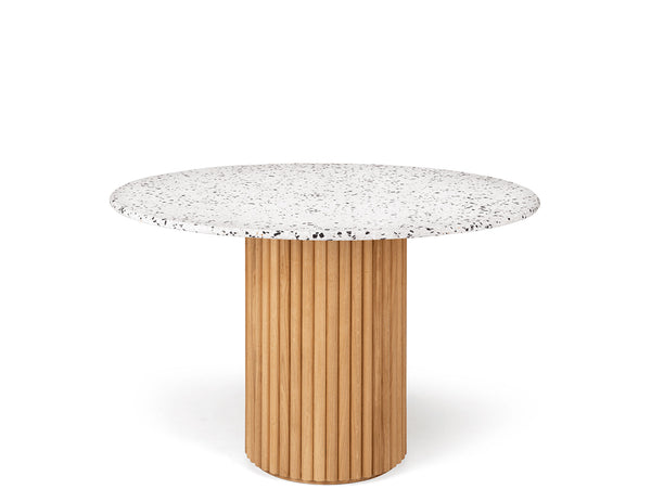 terrazzo round dining table natural