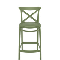 siesta cross bar stool 65cm olive green