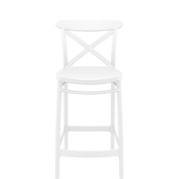 siesta cross outdoor bar stool 65cm white