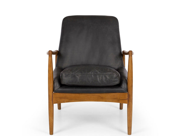 dune lounge chair black leather