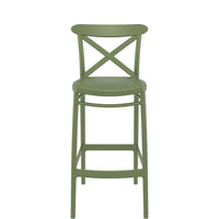 siesta cross bar stool 75cm olive green
