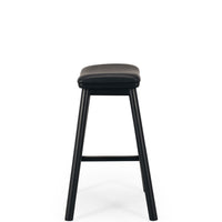 damonte upholstered stool black oak 2
