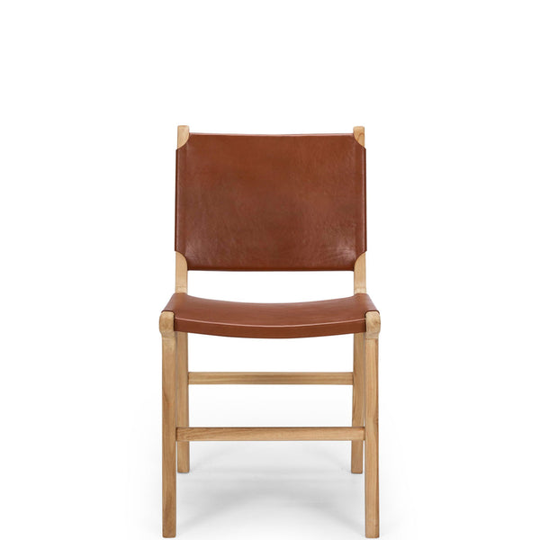 fusion dining chair tan leather