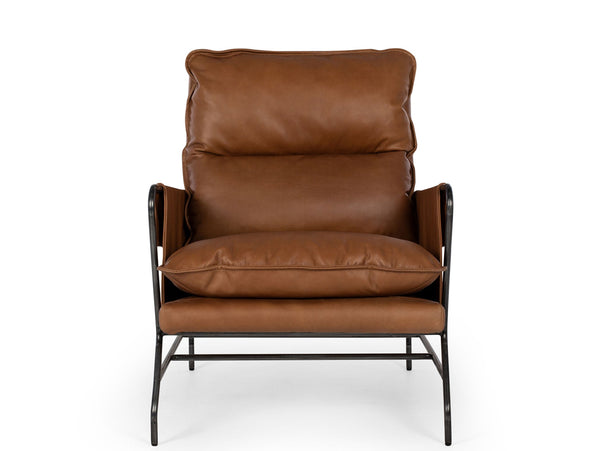 rome lounge chair tan leather