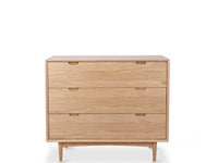madrid 3 drawer chest natural oak