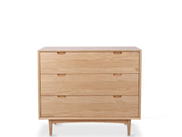 madrid 3 drawer wooden chest natural oak 