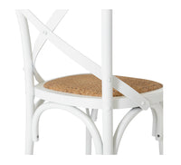 crossed back dining chair aged white 5