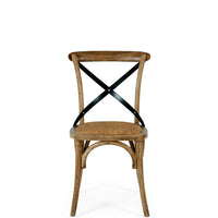 crossed back wooden chair smoked oak