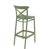 siesta cross bar stool 75cm olive green 3