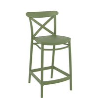 siesta cross outdoor bar stool 65cm olive green 1