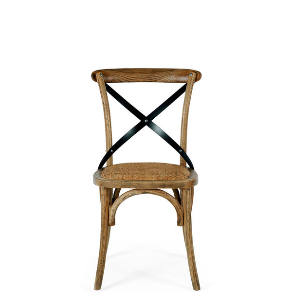 crossed back dining chair smoked oak