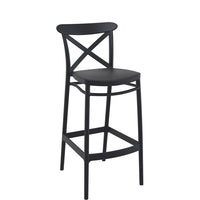 siesta cross outdoor bar stool 75cm black 3
