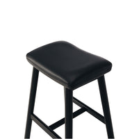 damonte upholstered stool black oak 3
