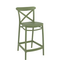 siesta cross bar stool 65cm olive green 1