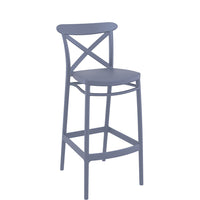 siesta cross outdoor bar stool 75cm dark grey 3
