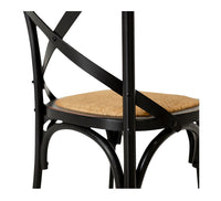 Crossed back wooden chair aged black 5