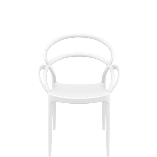 siesta mila commercial armchair white