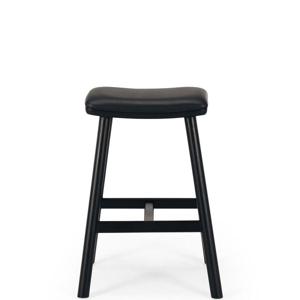damonte upholstered stool black oak