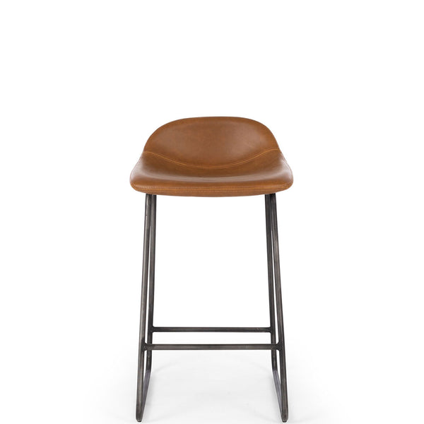 urban upholstered stool vintage cognac