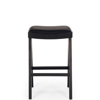 allegra upholstered stool black oak 