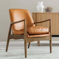 dune lounge chair cognac leather 1