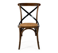 crossed back wooden chair deep oak 7
