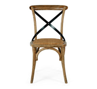 crossed back dining chair smoked oak 1