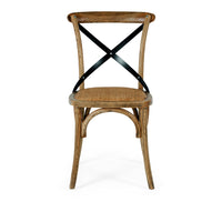 crossed back wooden chair smoked oak 7