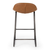 urban upholstered stool vintage cognac 3