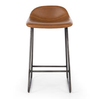 urban upholstered stool vintage cognac 5