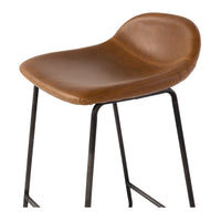urban upholstered stool vintage cognac 4