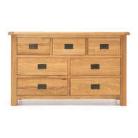 solsbury 7 drawer low oak chest