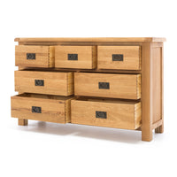 solsbury 7 drawer low oak chest 2