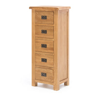 solsbury 5 drawer wooden tallboy 1