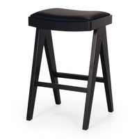 allegra upholstered stool black oak 3